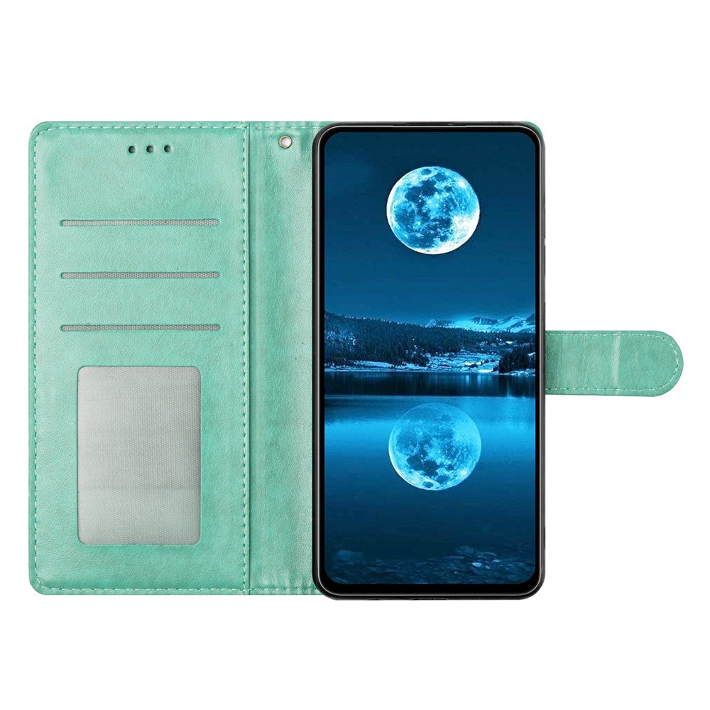 For iPhone 17 Pro Max Leather Case Wallet Stand Phone Cover with Handy Strap - Green