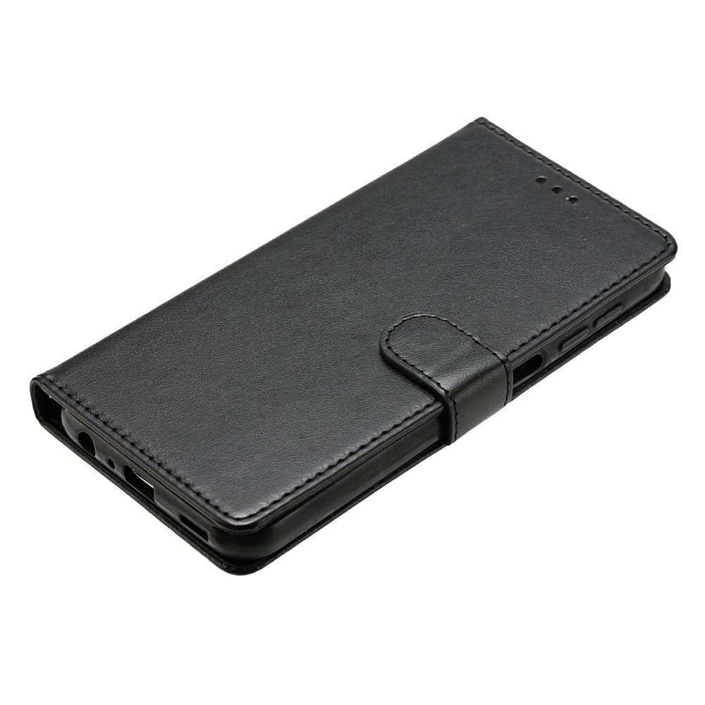 For Oppo Reno14 5G (Global) Leather Case Wallet Stand Phone Cover with Handy Strap - Black