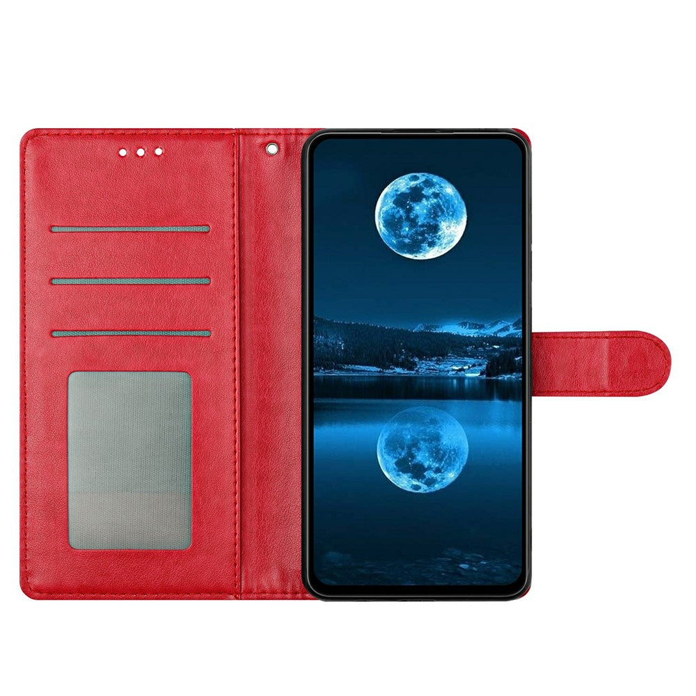 For Oppo Reno14 5G (Global) Leather Case Wallet Stand Phone Cover with Handy Strap - Rose