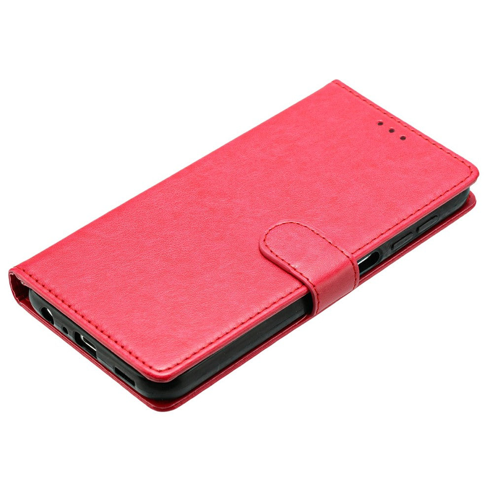 For Oppo Reno14 5G (Global) Leather Case Wallet Stand Phone Cover with Handy Strap - Rose