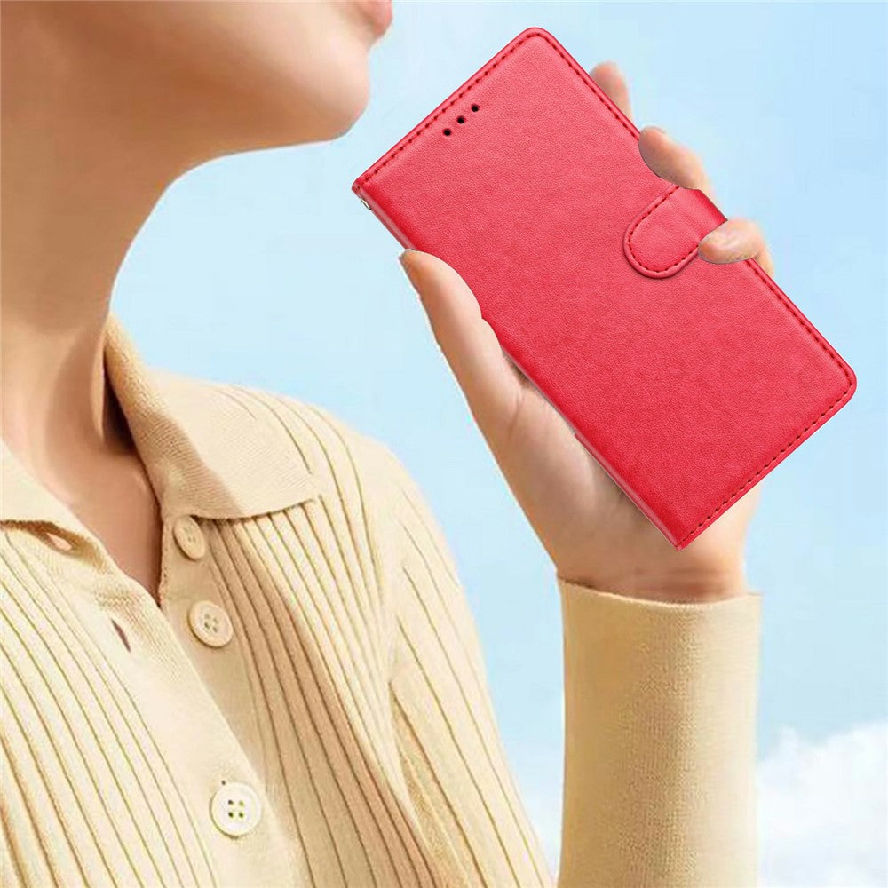 For Oppo Reno14 5G (Global) Leather Case Wallet Stand Phone Cover with Handy Strap - Rose