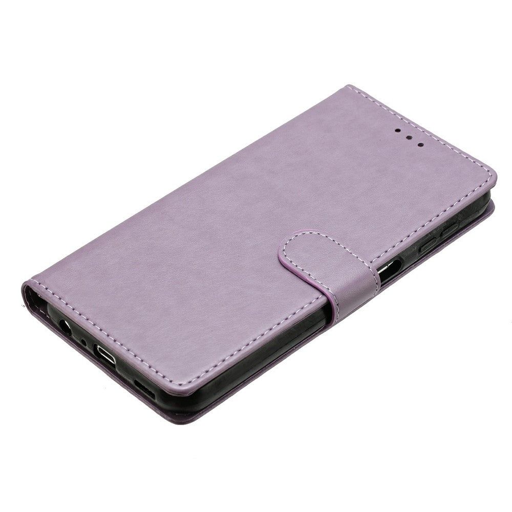 For Oppo Reno14 5G (Global) Leather Case Wallet Stand Phone Cover with Handy Strap - Purple
