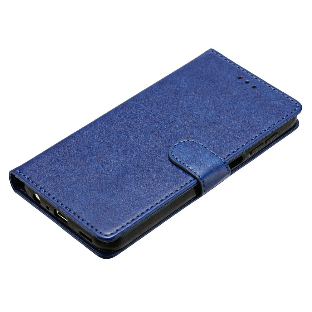 For Oppo Reno14 5G (Global) Leather Case Wallet Stand Phone Cover with Handy Strap - Blue