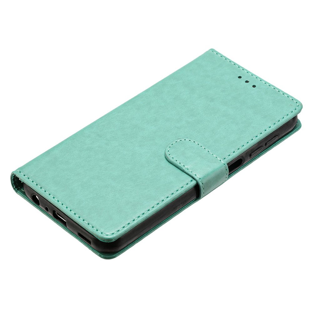 For Oppo Reno14 5G (Global) Leather Case Wallet Stand Phone Cover with Handy Strap - Green