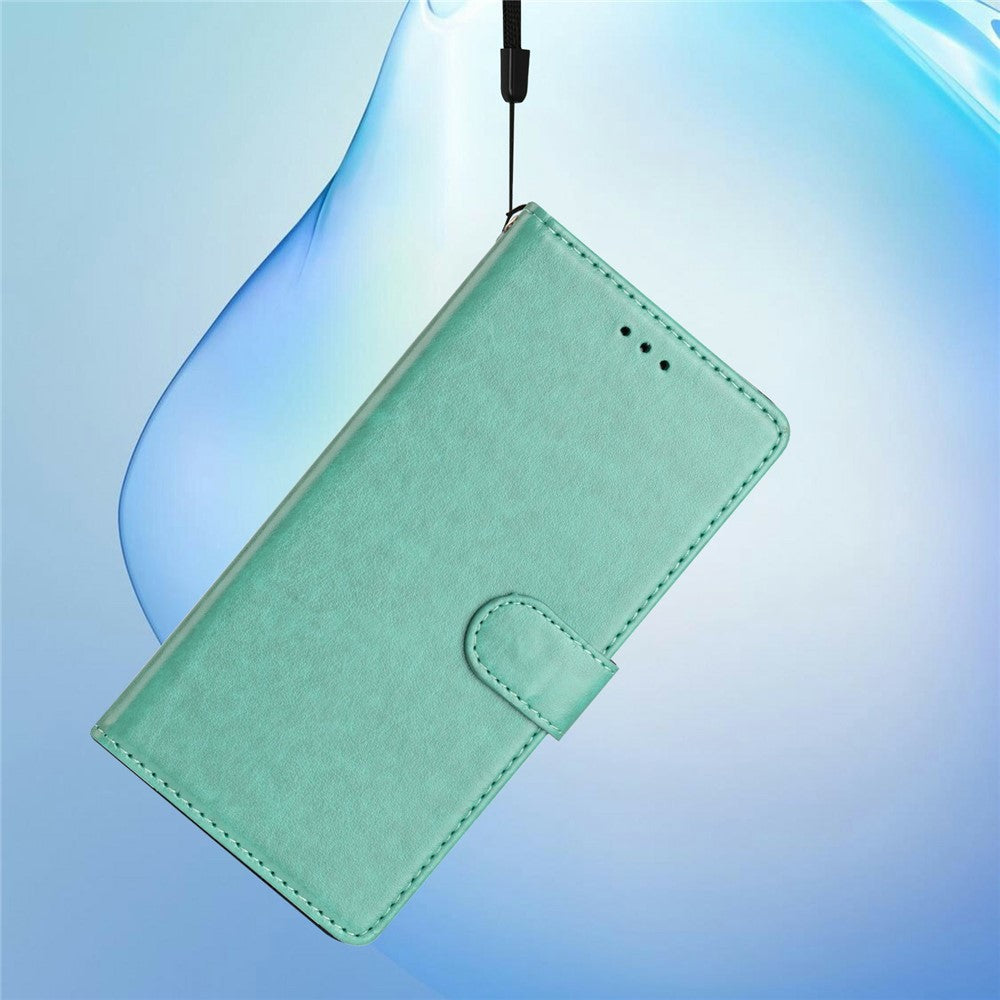 For Oppo Reno14 5G (Global) Leather Case Wallet Stand Phone Cover with Handy Strap - Green