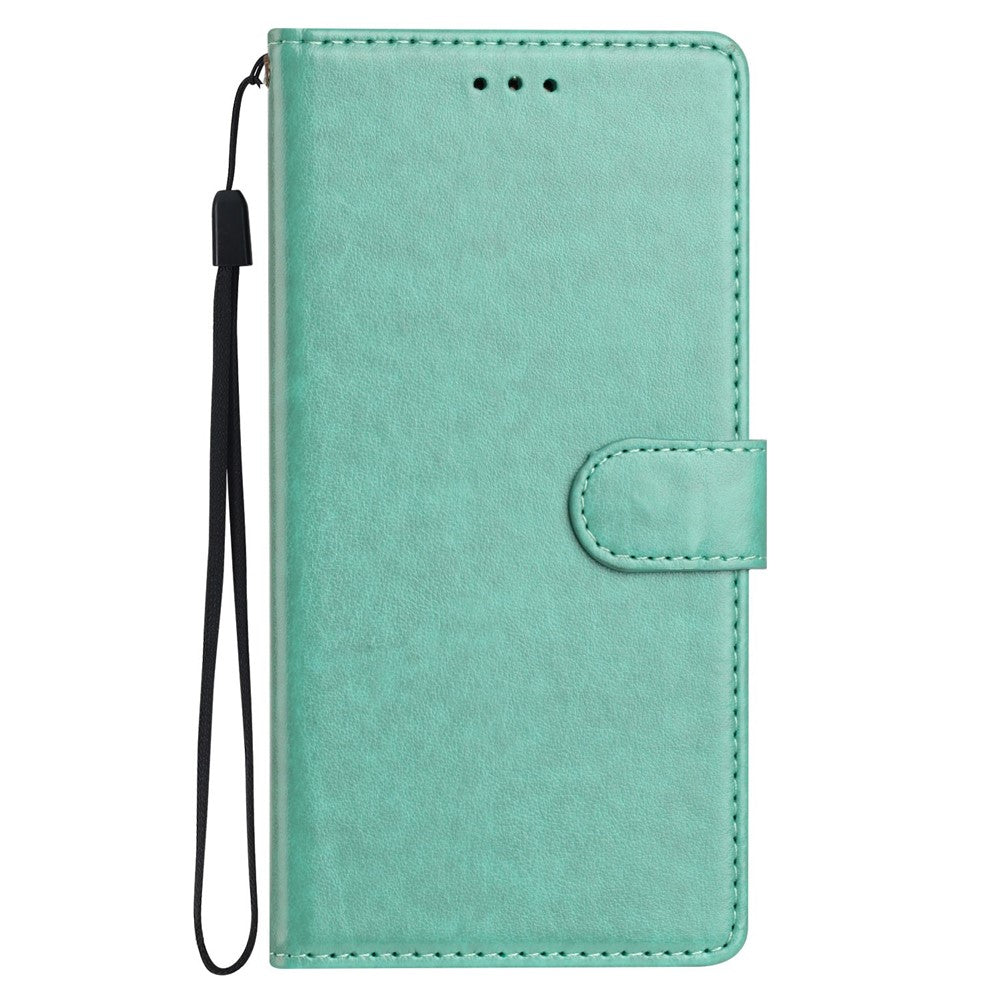 For Oppo Reno14 5G (Global) Leather Case Wallet Stand Phone Cover with Handy Strap - Green