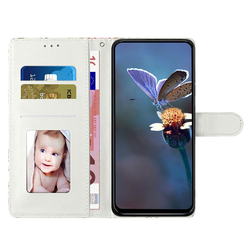 For Oppo Reno14 5G (Global) Case Pattern Printing Wallet Stand Flip Leather Phone Cover with Strap - Blue Marble