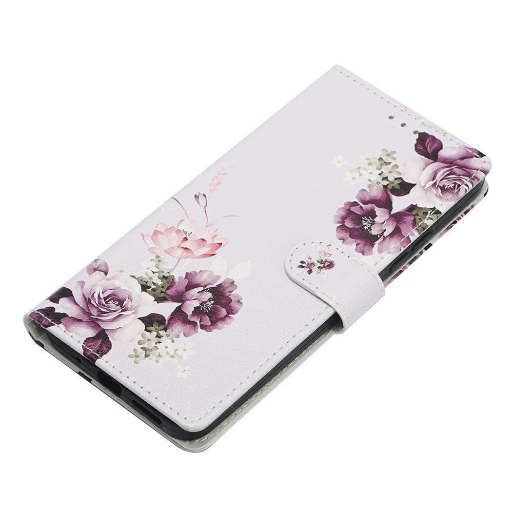 For Oppo Reno14 5G (Global) Case Pattern Printing Wallet Stand Flip Leather Phone Cover with Strap - Cross Rose