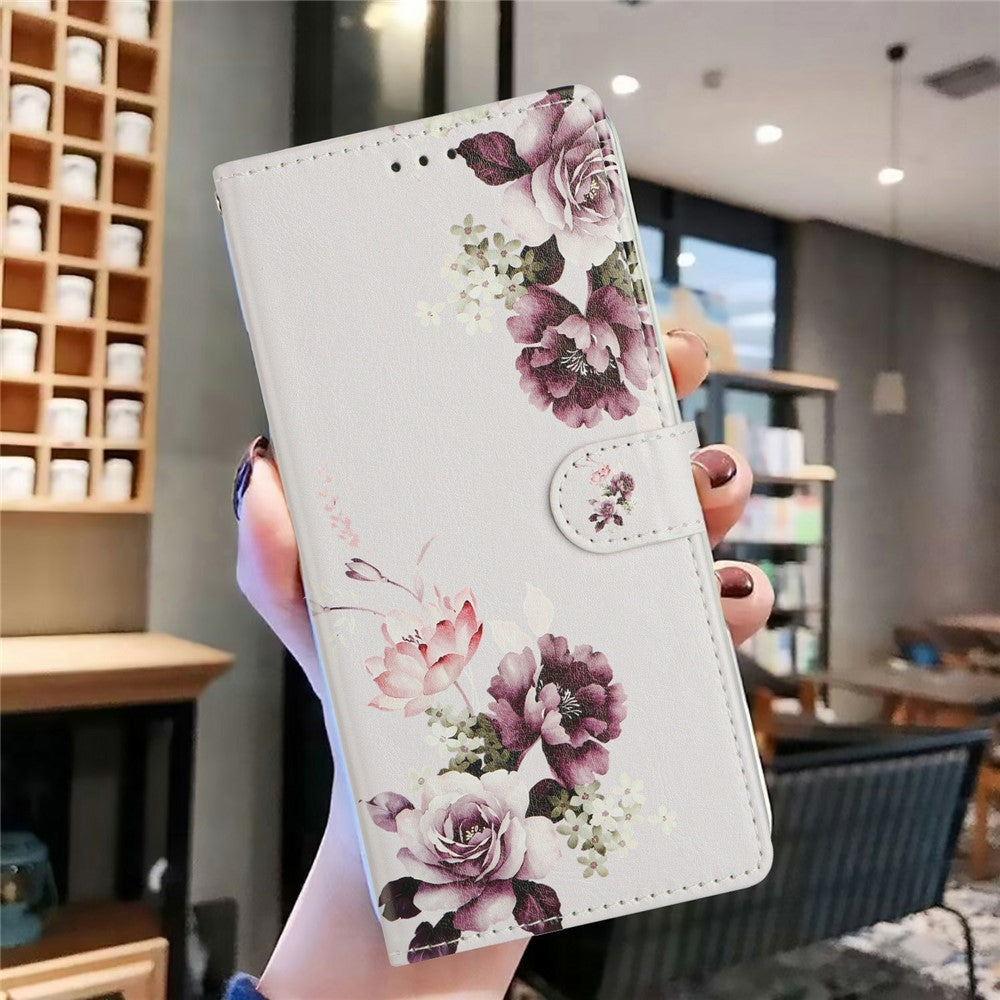 For Oppo Reno14 5G (Global) Case Pattern Printing Wallet Stand Flip Leather Phone Cover with Strap - Cross Rose
