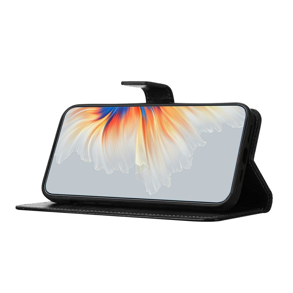 For Oppo Reno14 5G (Global) Leather Case with Card Slots Mandala Pattern Phone Cover Stand - Black