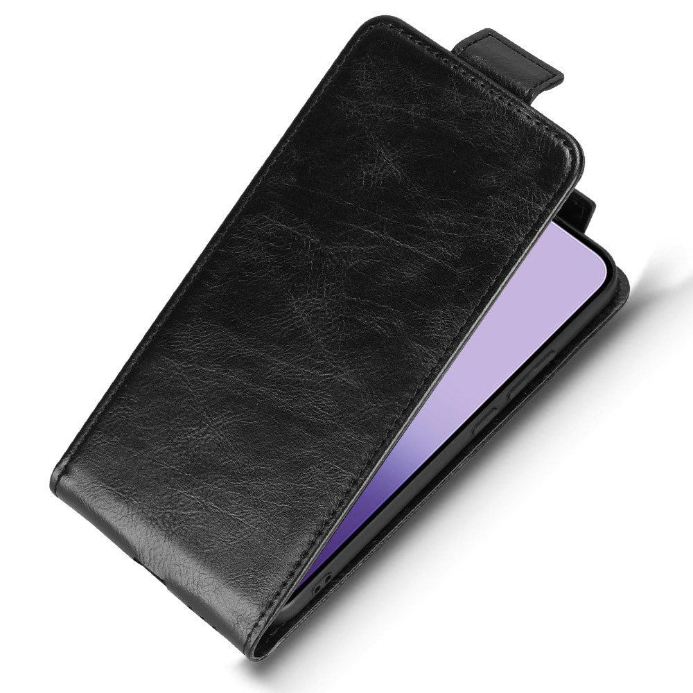 For Oppo Reno14 5G (Global) Stand Case Magnetic Clasp Vertical Flip Leather Phone Cover with Card Holder - Black