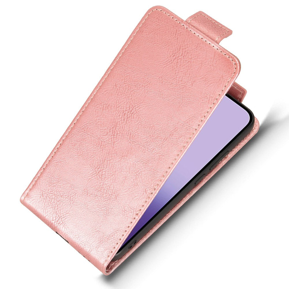 For Oppo Reno14 5G (Global) Stand Case Magnetic Clasp Vertical Flip Leather Phone Cover with Card Holder - Rose Gold