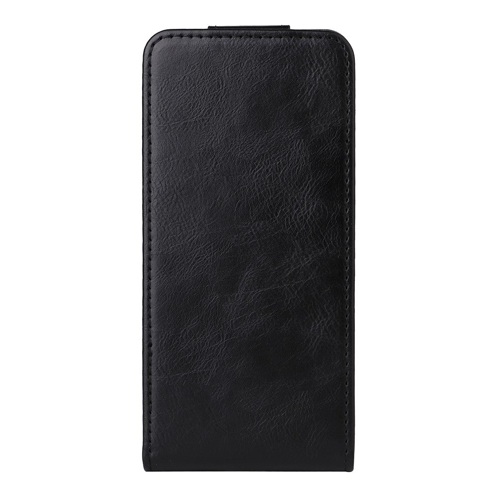 For Oppo Reno14 Pro 5G (Global) Stand Case Magnetic Clasp Vertical Flip Leather Phone Cover with Card Holder - Black