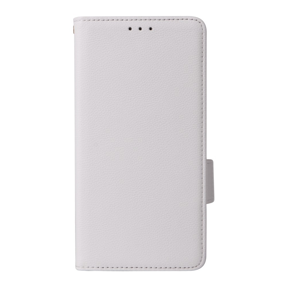 For Oppo Reno14 5G (Global) Case with Wrist Strap Litchi Texture PU Leather Wallet Phone Cover - White