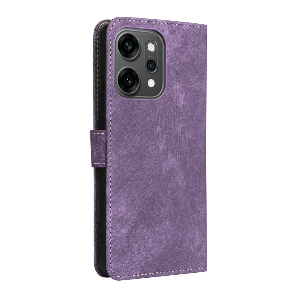 For Oppo Reno14 5G (Global) Case Wallet RFID Blocking PU Leather Phone Cover Stand with Strap - Purple