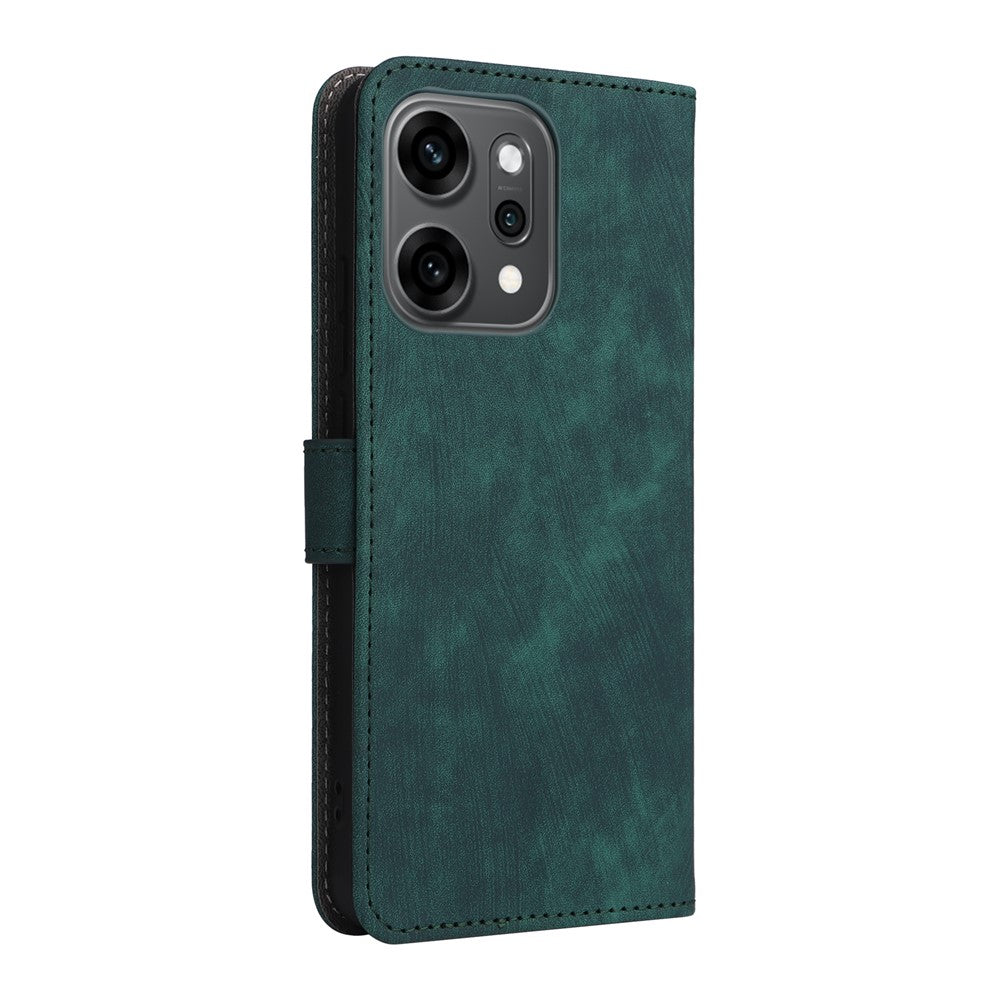 For Oppo Reno14 5G (Global) Case Wallet RFID Blocking PU Leather Phone Cover Stand with Strap - Green