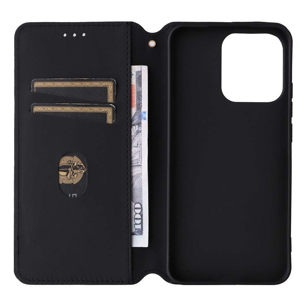 For Oppo Reno14 5G (Global) Case Wallet Rhombus Imprinted Leather Phone Cover - Red
