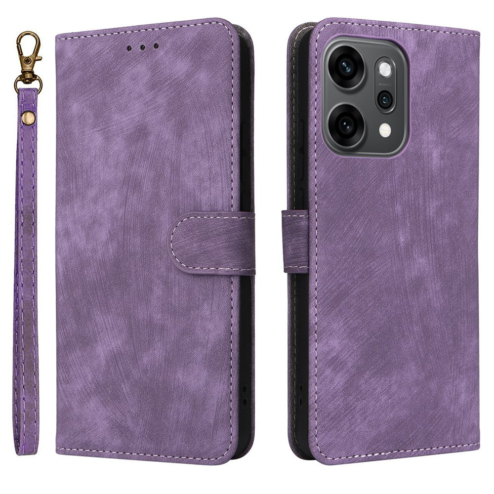 For Oppo Reno14 Pro 5G (Global) Case Wallet RFID Blocking PU Leather Phone Cover Stand with Strap - Purple