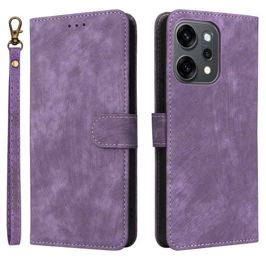 For Oppo Reno14 Pro 5G (Global) Case Wallet RFID Blocking PU Leather Phone Cover Stand with Strap - Purple