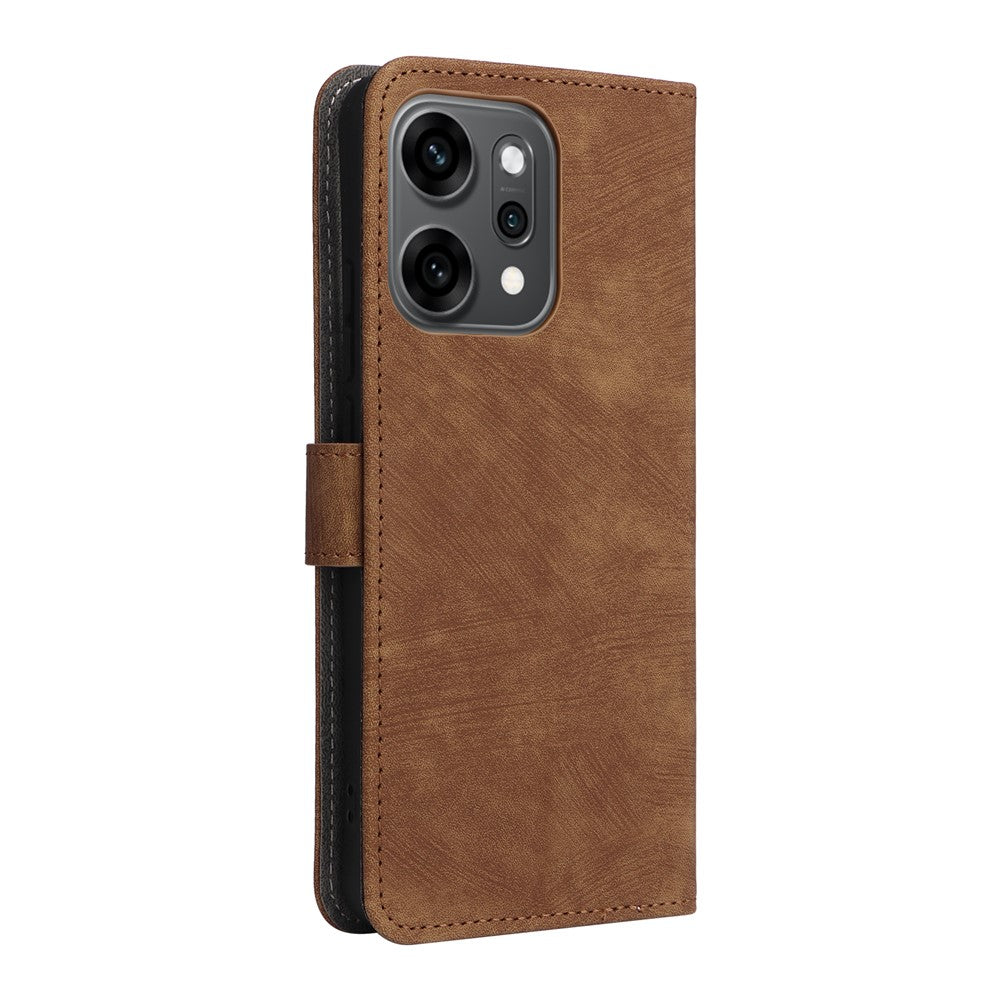 For Oppo Reno14 Pro 5G (Global) Case Wallet RFID Blocking PU Leather Phone Cover Stand with Strap - Brown