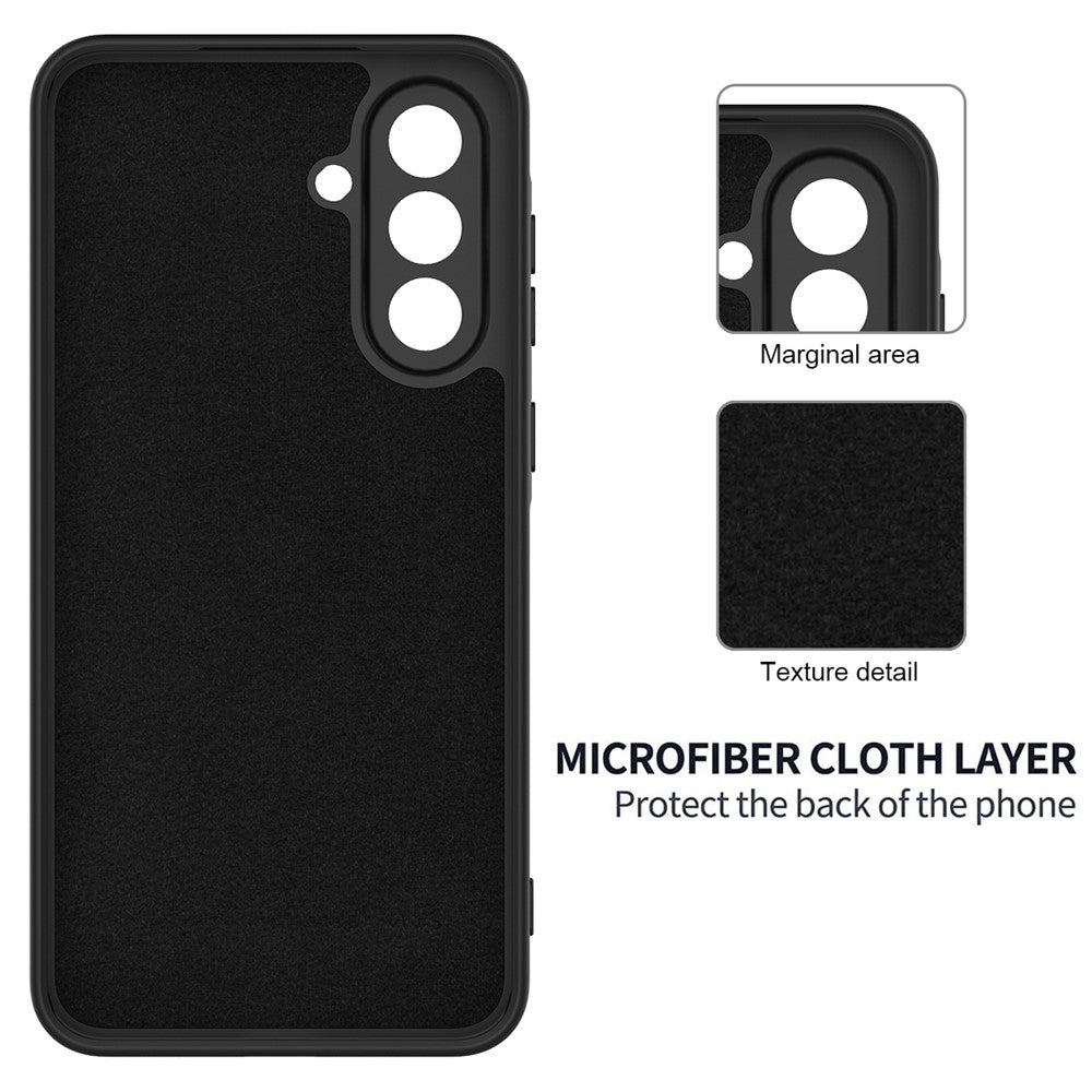 For Samsung Galaxy A17 5G Liquid Silicone Case Phone Back Cover with Hand Strap - Black