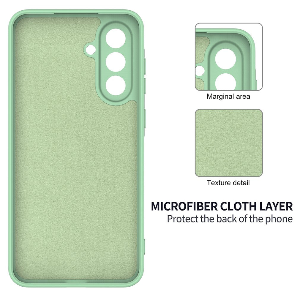 For Samsung Galaxy A17 5G Liquid Silicone Case Phone Back Cover with Hand Strap - Green