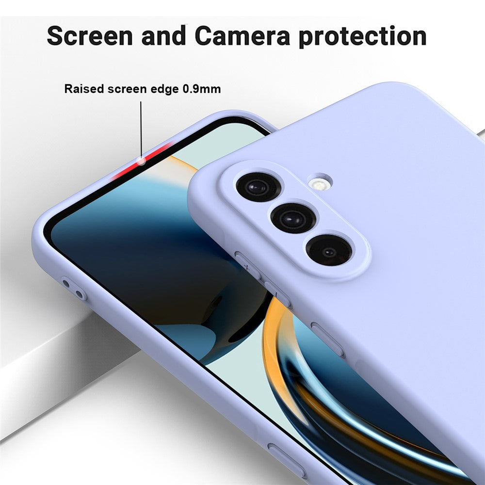 For Samsung Galaxy A17 5G Liquid Silicone Case Phone Back Cover with Hand Strap - Purple