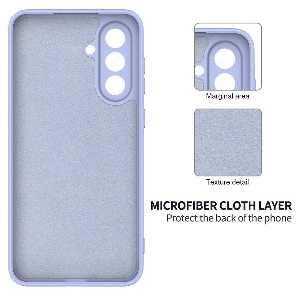 For Samsung Galaxy A17 5G Liquid Silicone Case Phone Back Cover with Hand Strap - Purple