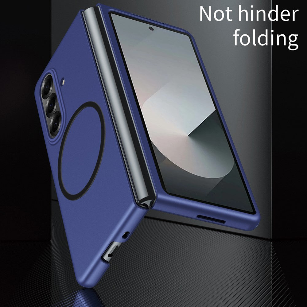 For Samsung Galaxy Z Fold7 5G Case Compatible with MagSafe Skin-Touch Matte Hard PC Phone Cover - Sapphire