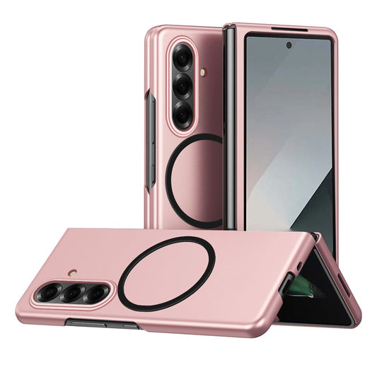 For Samsung Galaxy Z Fold7 5G Case Compatible with MagSafe Skin-Touch Matte Hard PC Phone Cover - Pink