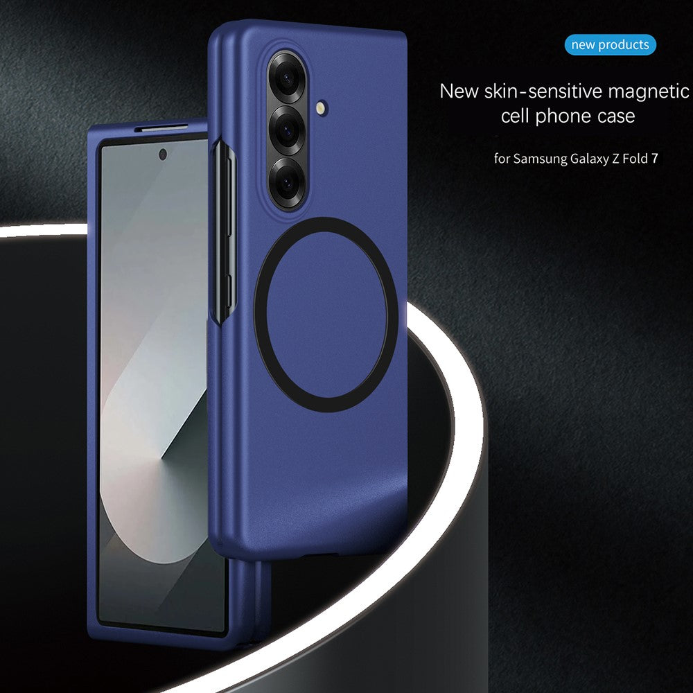 For Samsung Galaxy Z Fold7 5G Case Compatible with MagSafe Skin-Touch Matte Hard PC Phone Cover - Black