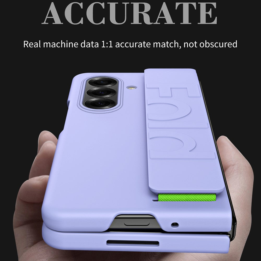 For Samsung Galaxy Z Fold7 5G Case Wristband Rubberized Hard PC Phone Cover - - White