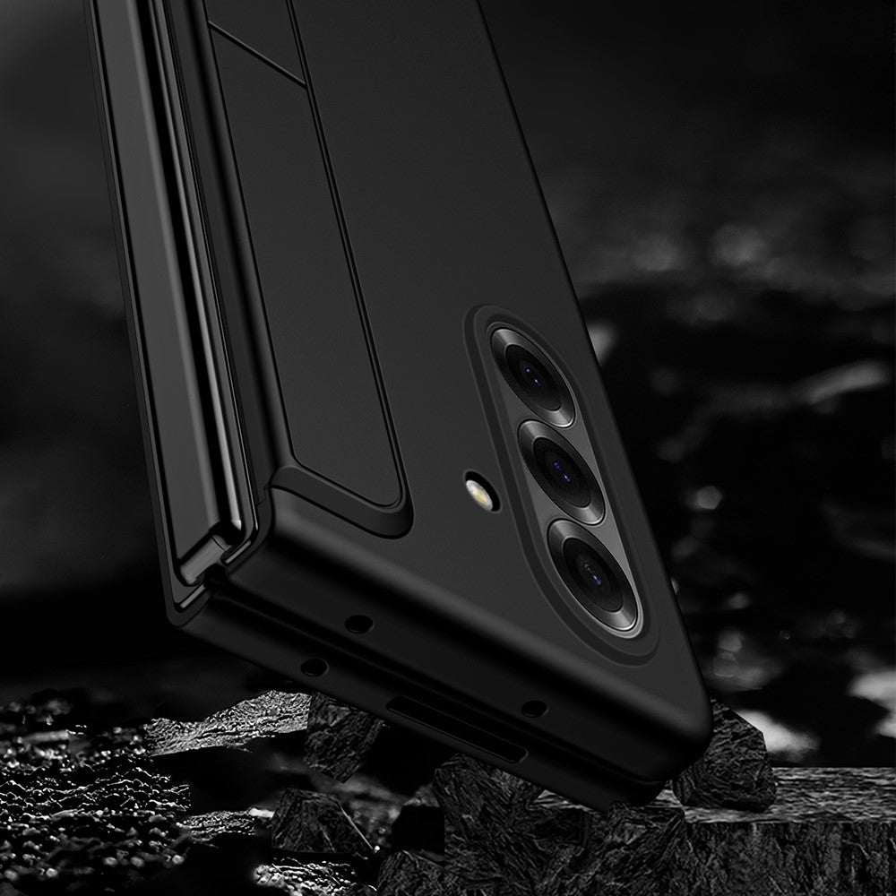 For Samsung Galaxy Z Fold7 5G Case Kickstand Hard PC Slim Phone Cover with Stylus - Black