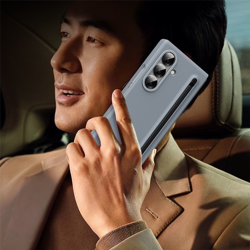 For Samsung Galaxy Z Fold7 5G Case Hard PC Phone Cover with Stylus - Titanium Grey
