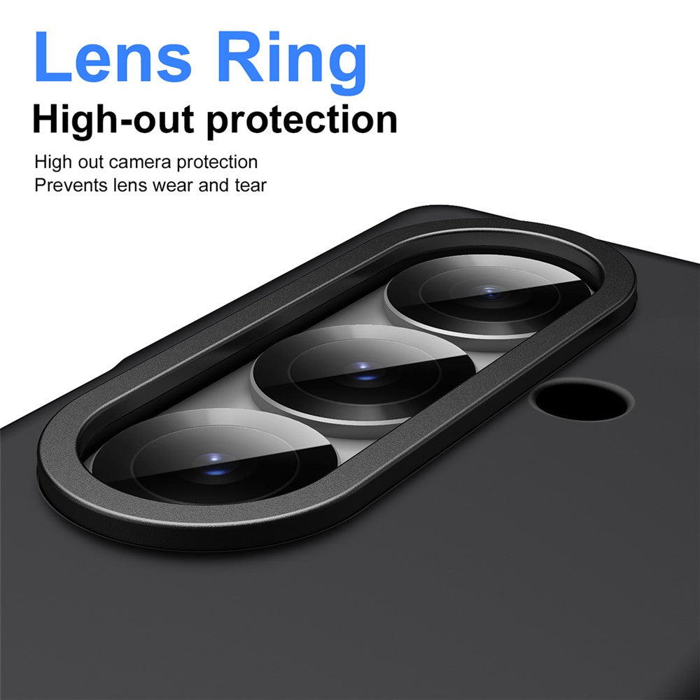 For Samsung Galaxy Z Fold7 5G Case Hard PC Phone Cover with Tempered Glass Film and Stylus - Black