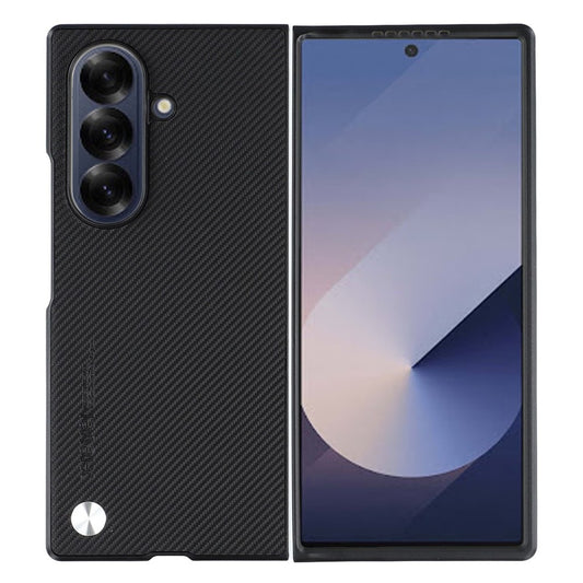 X-LEVEL For Samsung Galaxy Z Fold7 5G Case Carbon Fiber Texture PU Leather + PC Phone Cover - Black