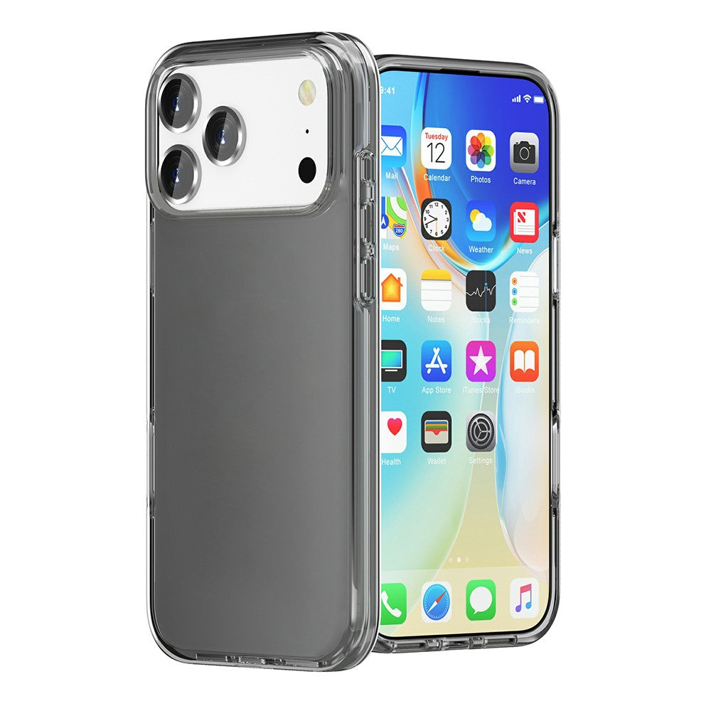 For iPhone 17 Pro Max Case PC + TPU Shockproof Clear Phone Cover - Transparent Grey