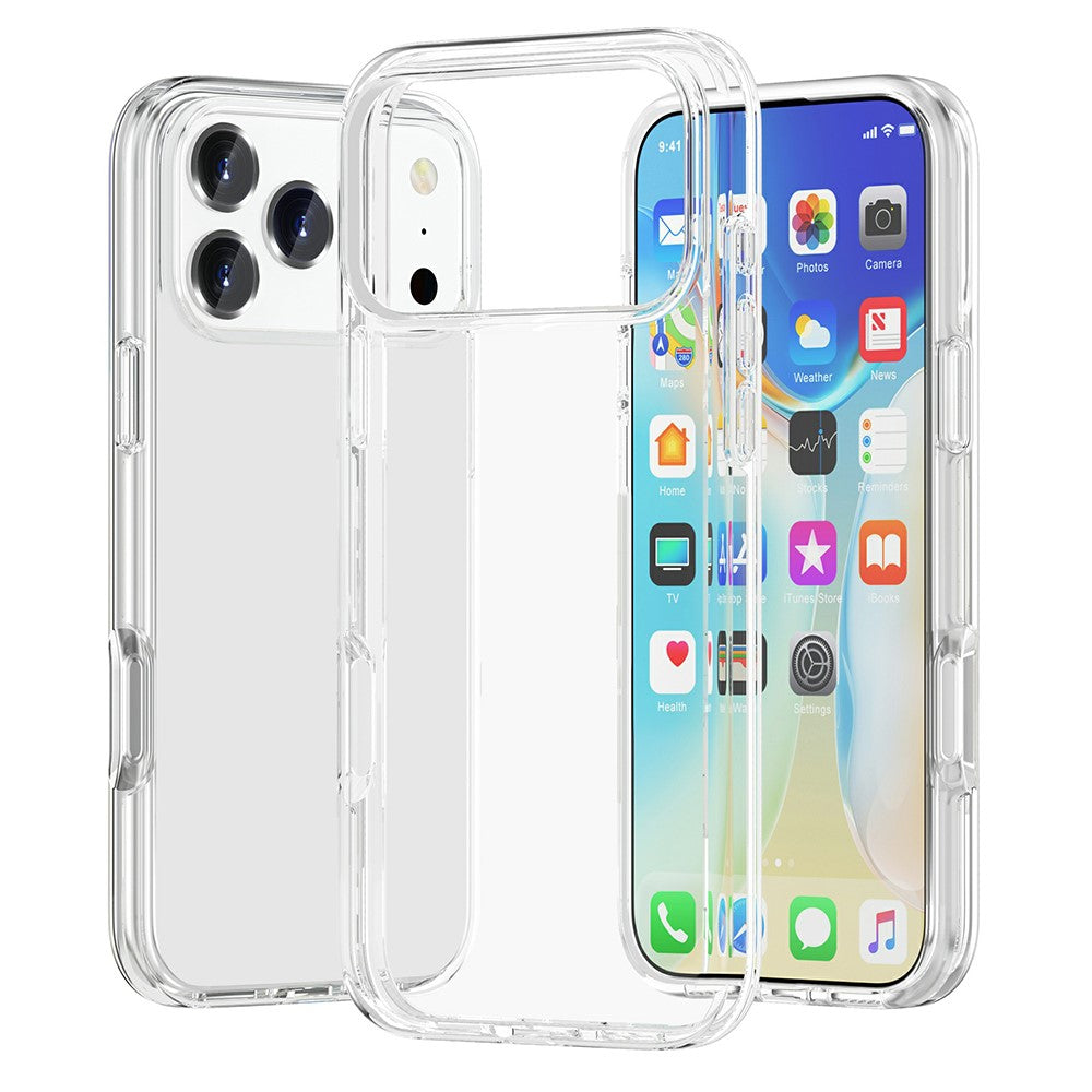 For iPhone 17 Pro Max Case PC + TPU Shockproof Clear Phone Cover - Transparent
