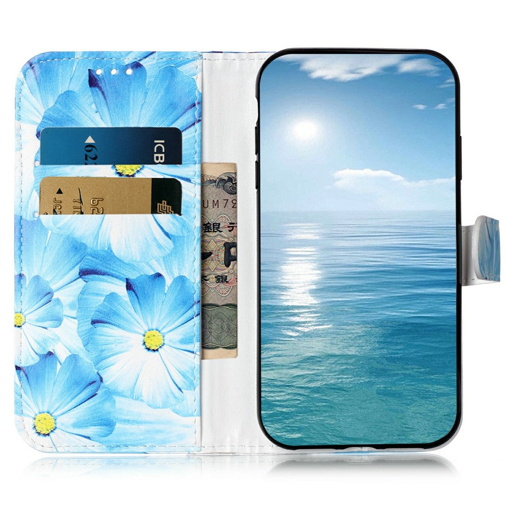 For iPhone 17 Pro Max Stand Case Marble Painted Folio Flip Leather Wallet Phone Cover - Orchid