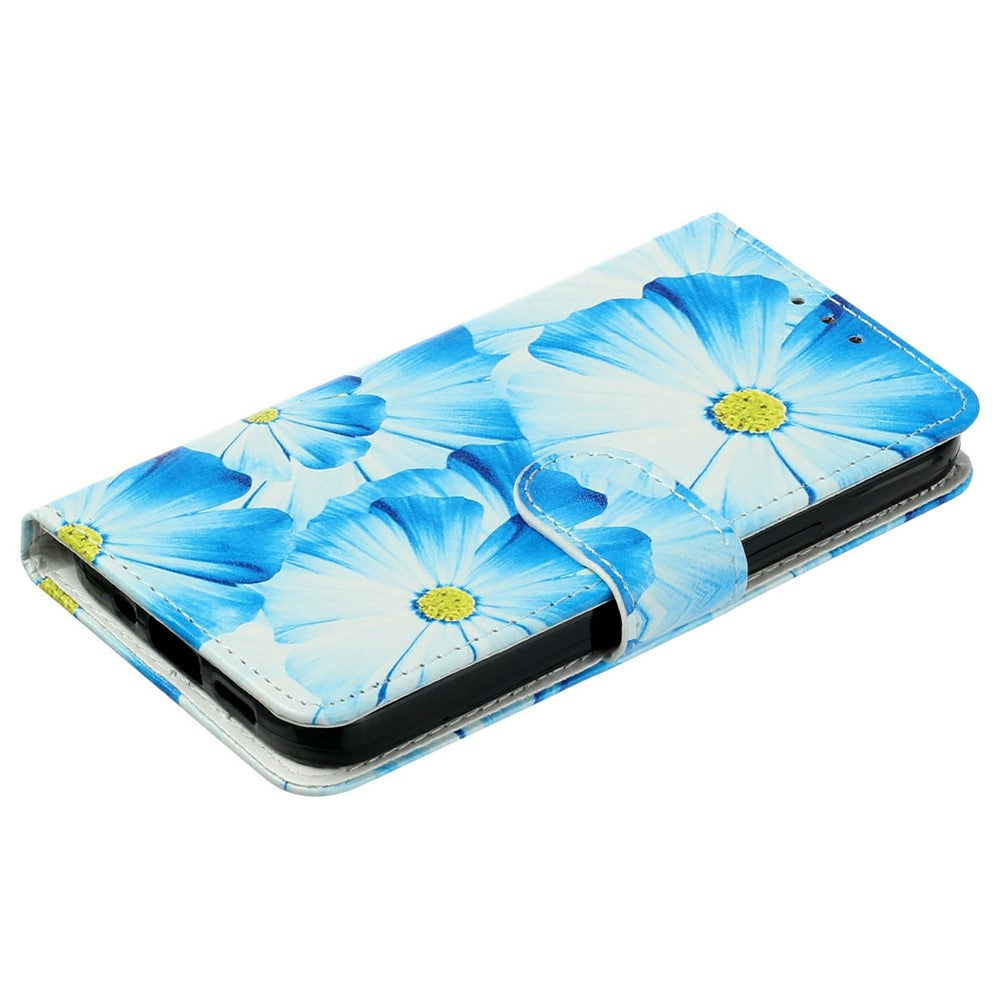 For iPhone 17 Pro Max Stand Case Marble Painted Folio Flip Leather Wallet Phone Cover - Orchid