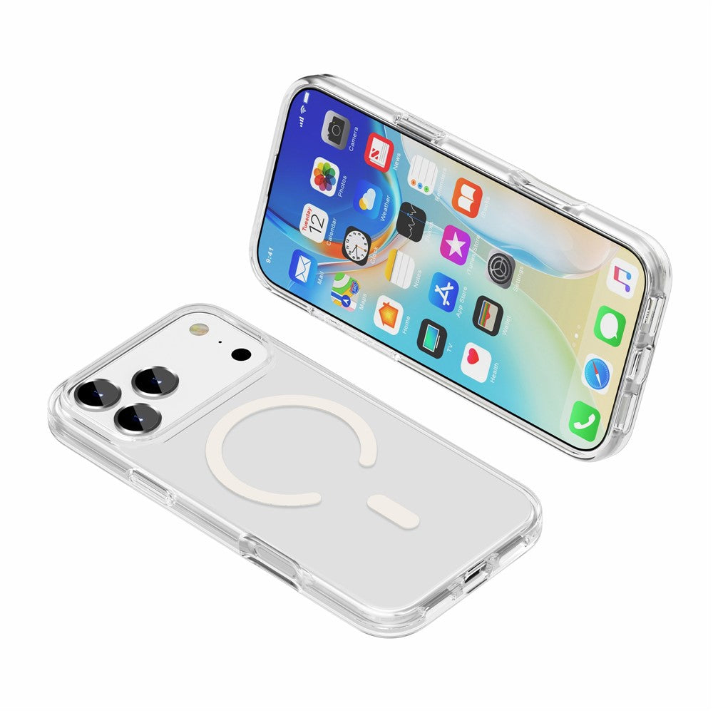 For iPhone 17 Pro Max Magnetic Case Compatible with MagSafe PC + TPU Clear Phone Cover