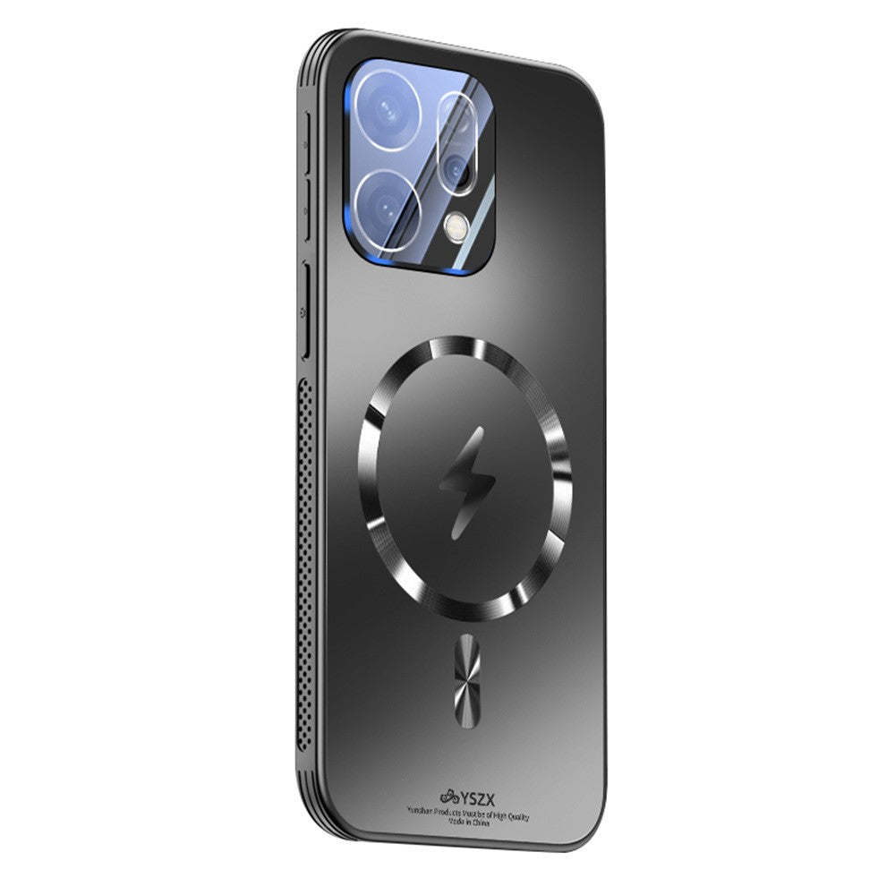 For Oppo Reno14 5G (Global) Case Compatible with MagSafe Matte PC + TPU Heat Dissipation Phone Cover - Black