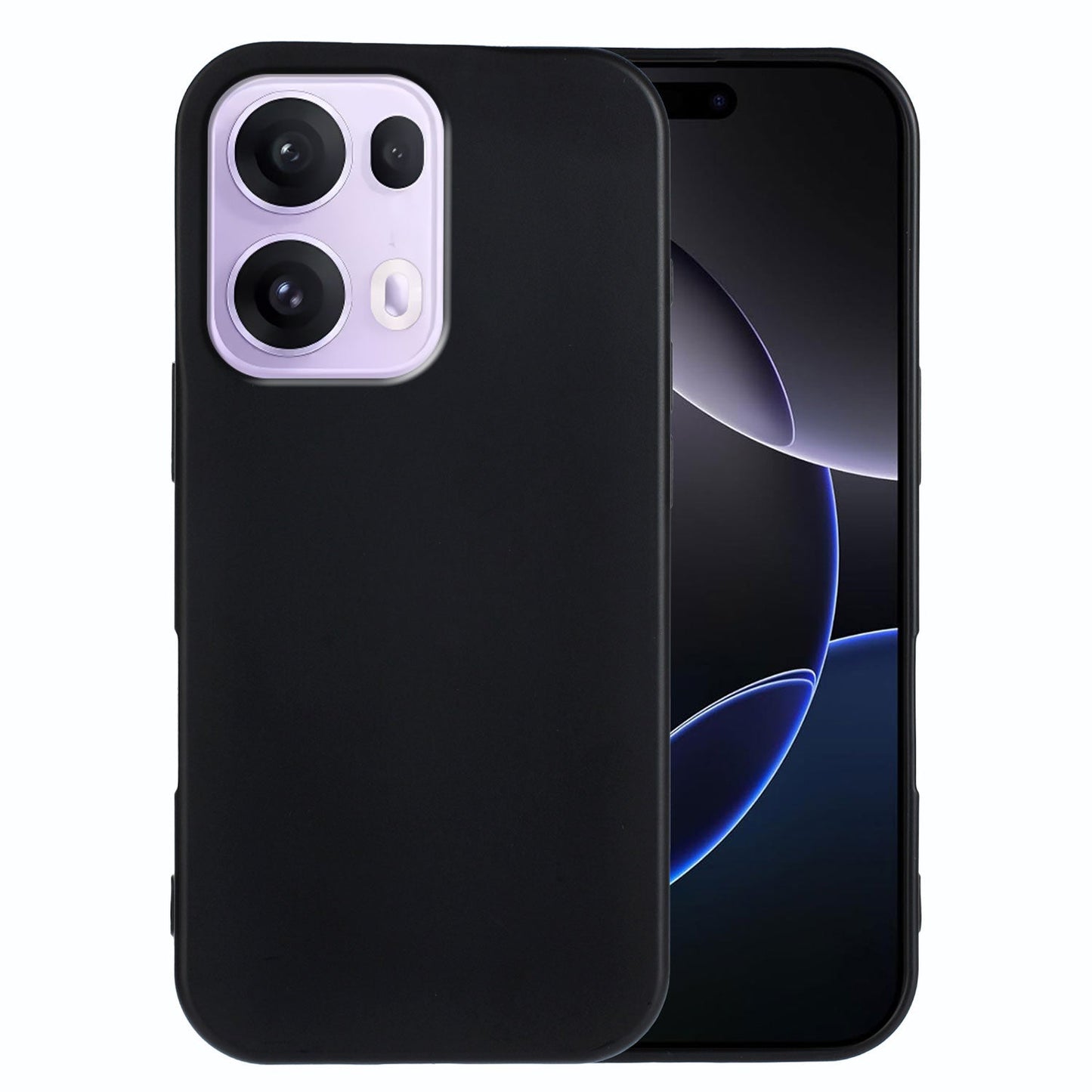 For Oppo Reno13 Pro 5G TPU Case Soft Matte Anti-fingerprint Phone Back Cover - Black