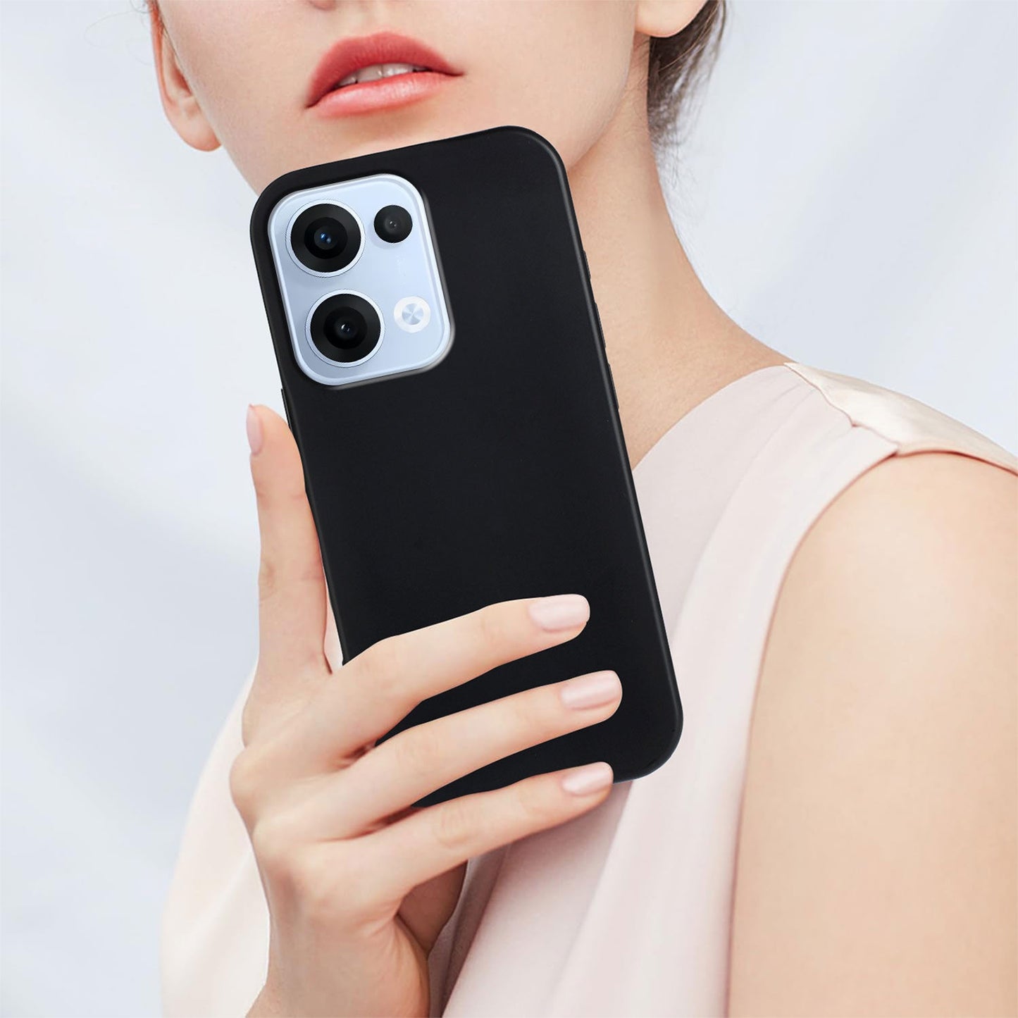 For Oppo Reno13 5G (Global) TPU Case Soft Matte Anti-fingerprint Phone Back Cover - Black