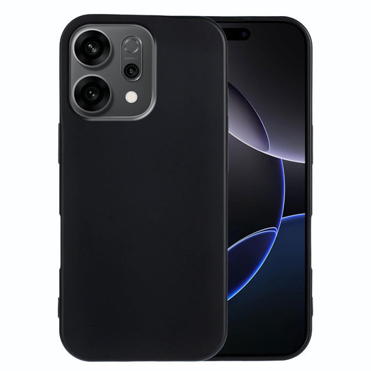 For Oppo Reno14 5G (China) / Oppo Reno14 5G (Global) TPU Case Soft Matte Anti-fingerprint Phone Back Cover - Black