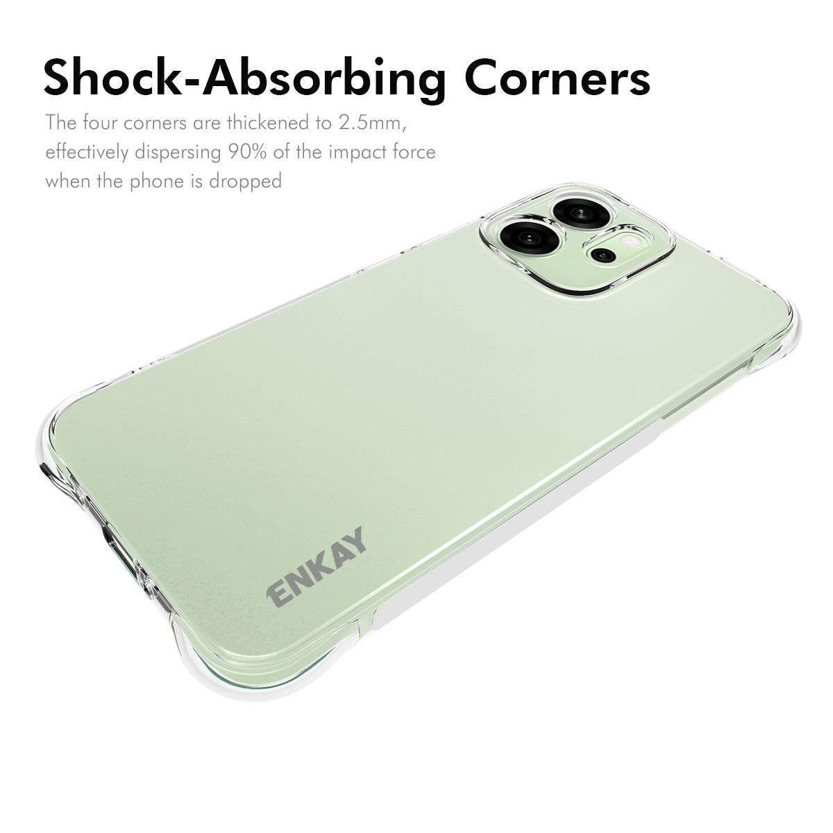 For Oppo Reno14 5G (Global) Clear Phone Case ENKAY HAT PRINCE Shockproof Anti-slip TPU Cover - Transparent