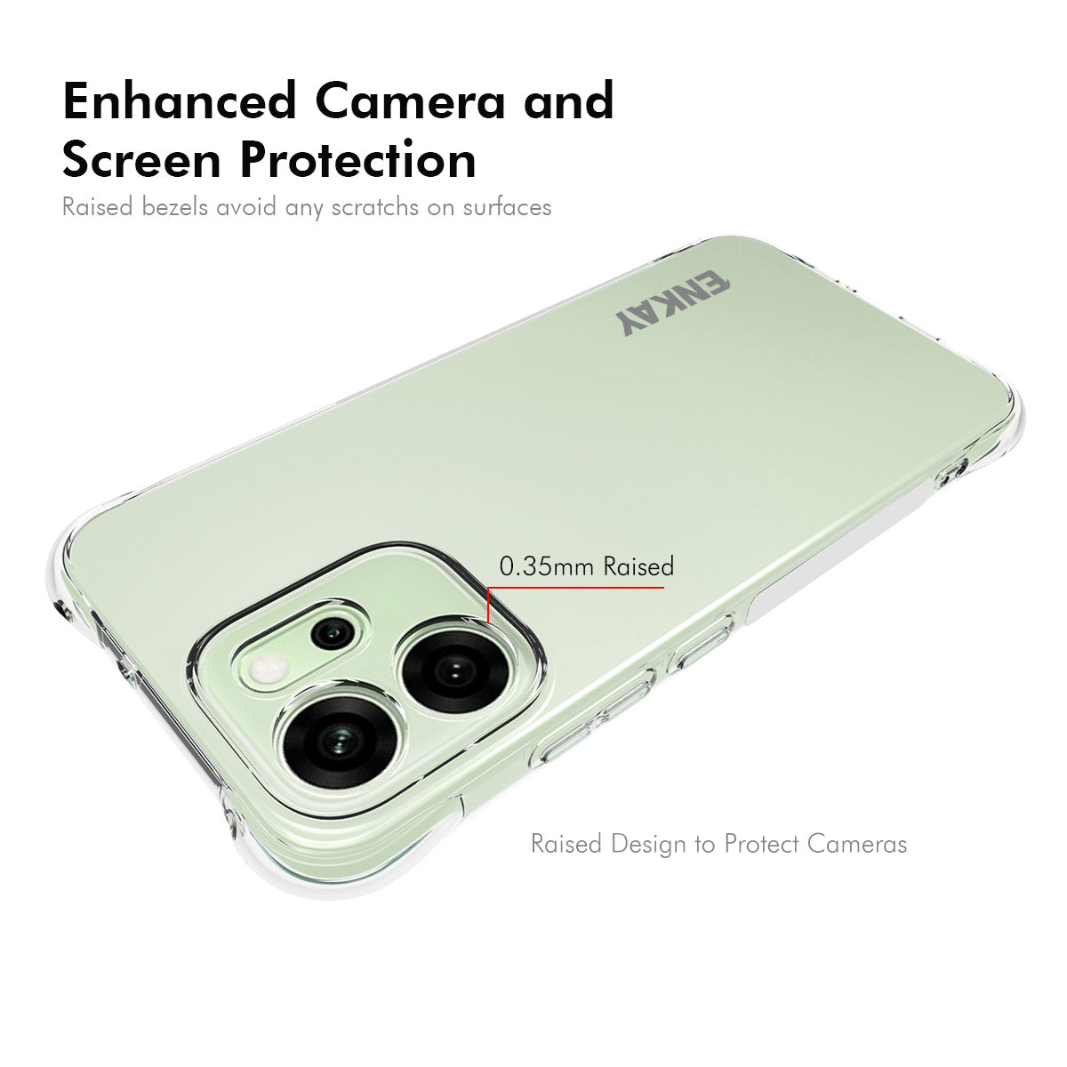 For Oppo Reno14 5G (Global) Clear Phone Case ENKAY HAT PRINCE Shockproof Anti-slip TPU Cover - Transparent