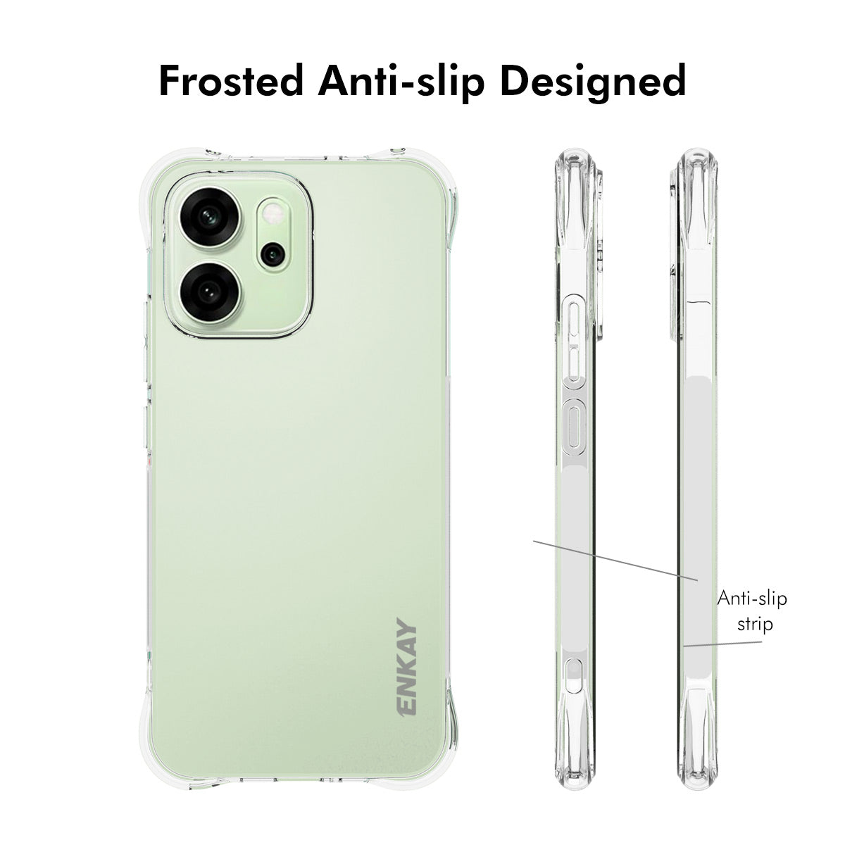 For Oppo Reno14 5G (Global) Clear Phone Case ENKAY HAT PRINCE Shockproof Anti-slip TPU Cover - Transparent