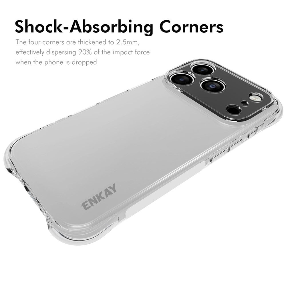 For iPhone 17 Pro Max Clear Phone Case ENKAY HAT PRINCE Shockproof Anti-slip TPU Cover - Transparent