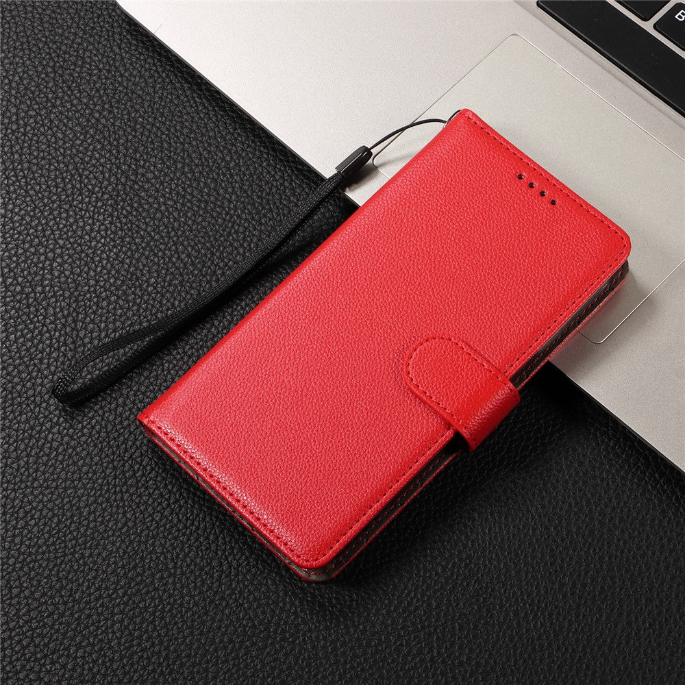 For iPhone 17 Pro Max Case RFID Blocking 3 Card Slots PU Leather Phone Cover with Wrist Strap - Red